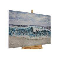 ACRYLBILD HANDGEMALT 120/80 cm - Blau, Holz/Textil (120/80cm) - KUNSTLOFT
