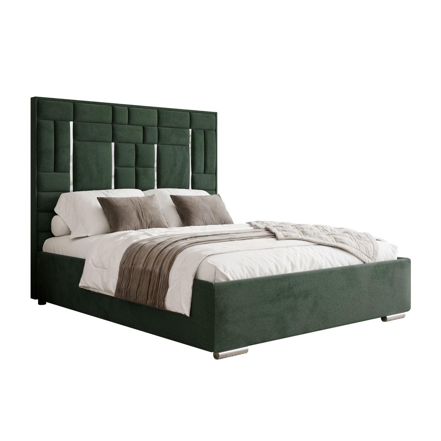 POLSTERBETT BRIGITTE SILVER mit Bettkasten 160x200 cm Element 12 - Grün, Textil (160/200cm) - Lookway