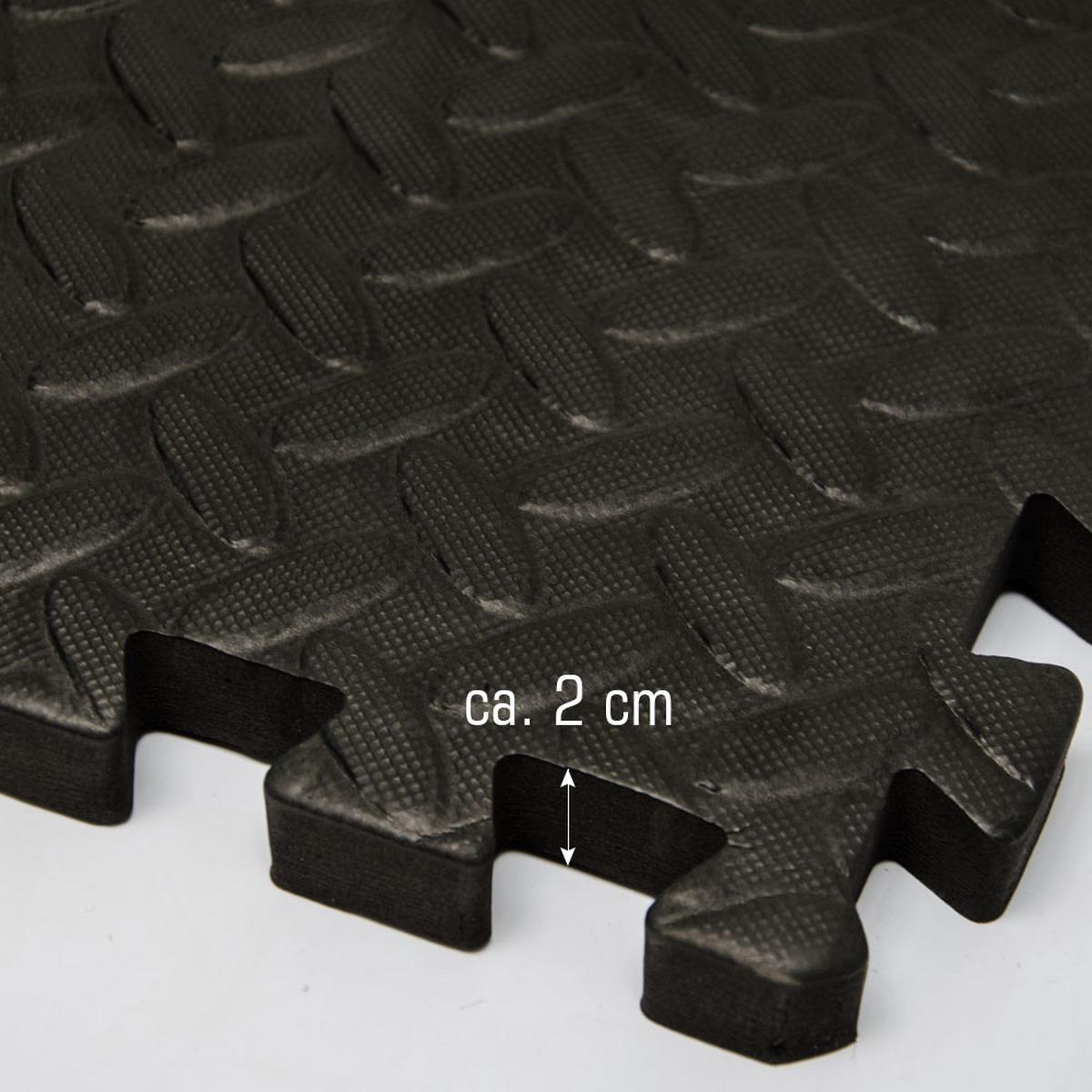 BODENSCHUTZMATTE 63x63x2 cm, Schwarz, 12er Set - Schwarz, Kunststoff (63/63/2cm) - eyepower