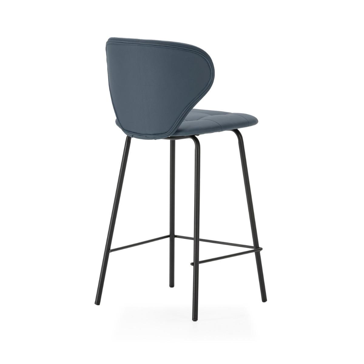 HOCKERN (Set aus 2) mit schwarzen metallbeinen - maura 45/52/67 cm - Dunkelgrau, Kunststoff (52/67/45cm) - Calicosy