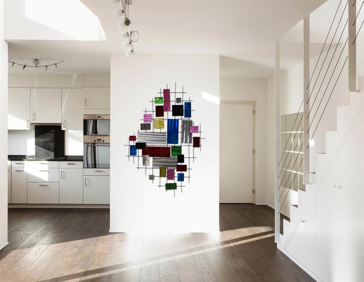 WANDDEKO Bunt 111/78 cm - Multicolor, Metall (3/78/5cm) - KUNSTLOFT