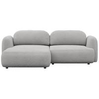 ECKSOFA Tvoya Hellgrau Bouclé - Hellgrau/Schwarz, Kunststoff/Textil (267/175cm) - Selsey