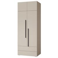 DREHTÜRENSCHRANK Largo mit Aufsatz, 2 Türen und 2 Schubladen, für Jugendzimmer, 90 cm, Kaschmir - Kaschmir, Holzwerkstoff (90/236/60cm) - Beautysofa