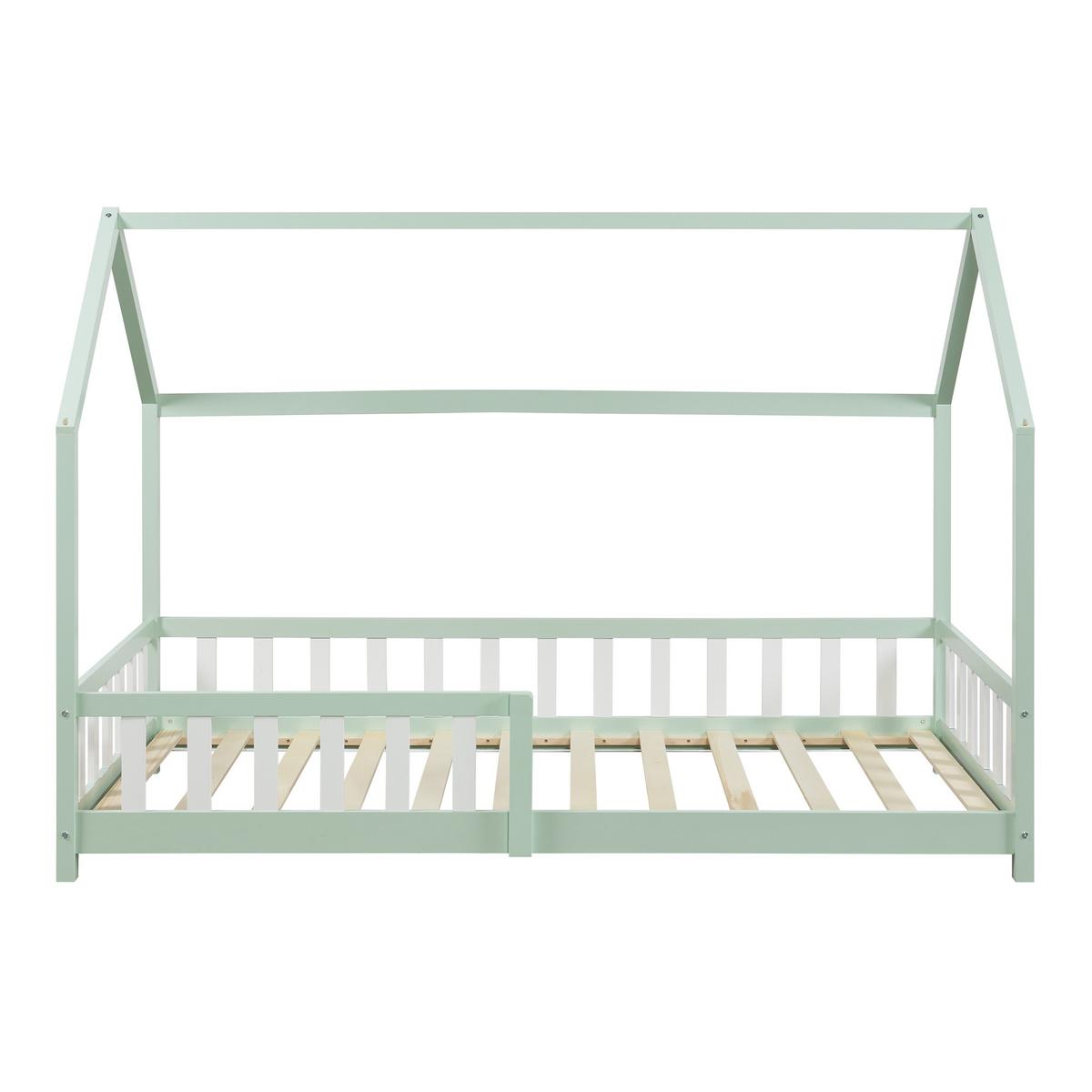HAUSBETT Hesel - Mintgrün, Holz (90/200cm) - [en.casa]