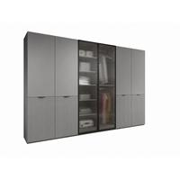 DREHTÜRENSCHRANK ATELIO 303/200/51 cm Modern Kleiderschrank 6-türig Grau - Grau, Holzwerkstoff (303/200/51cm) - MASSENO