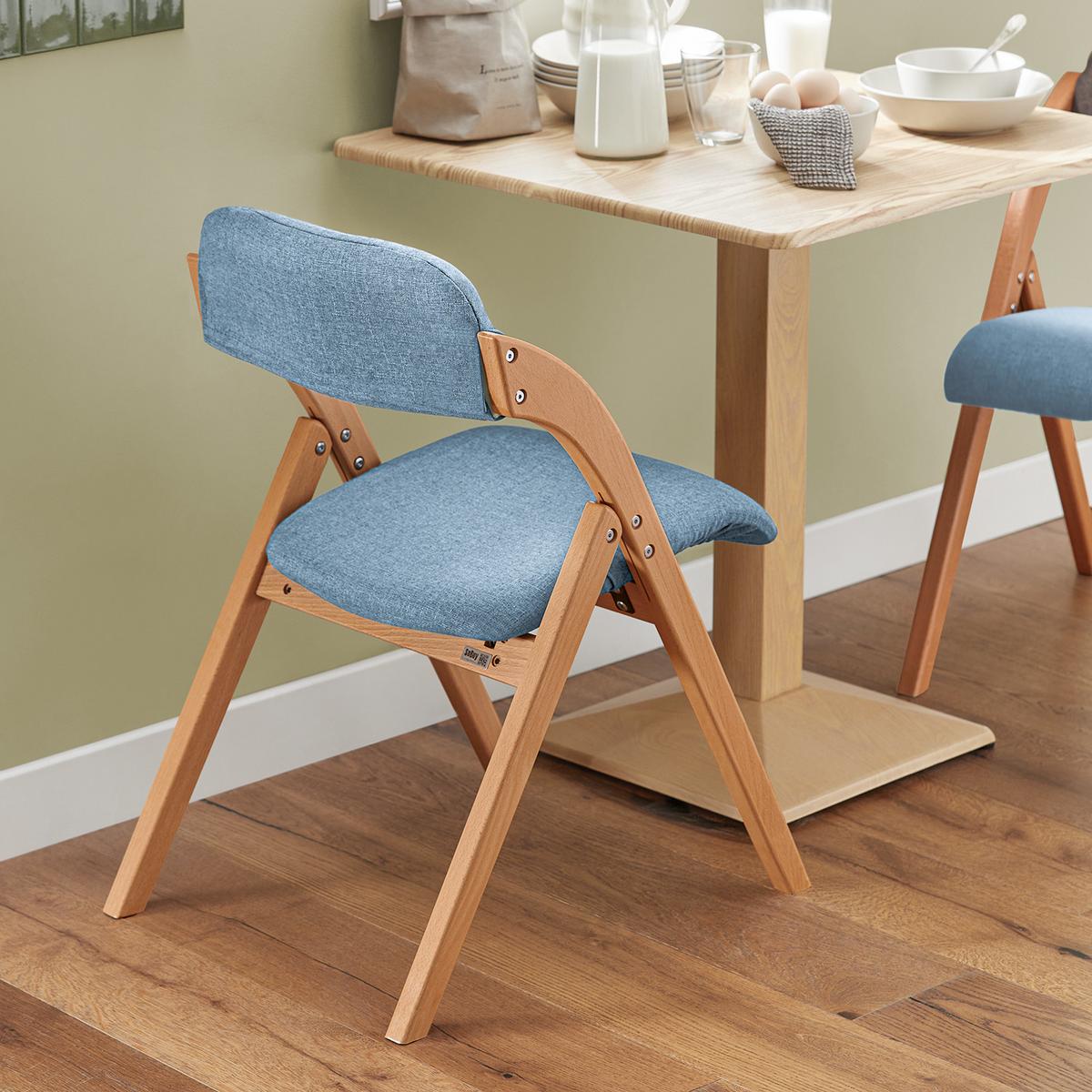 KLAPPSTUHL Blau - Blau, Holz (47/93/8cm) - SoBuy