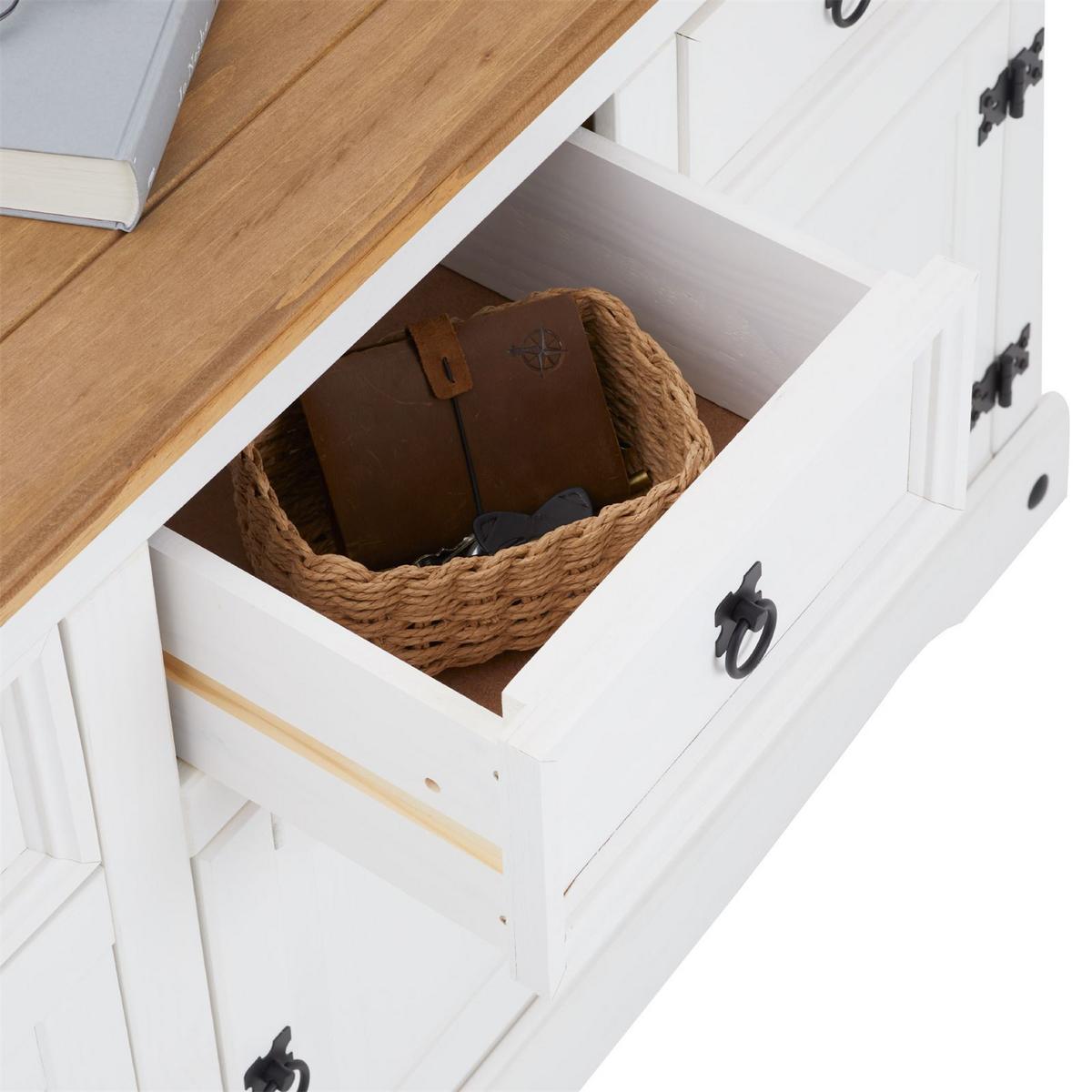 SIDEBOARD CAMPO weiß/braun - Weiß/Braun, Holz (125/76/40cm) - CARO-Möbel