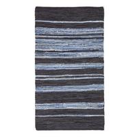 HANDWEBTEPPICH Texas, Leder & Denim 120/170 cm - Blau, Textil (120/170cm) - Homescapes