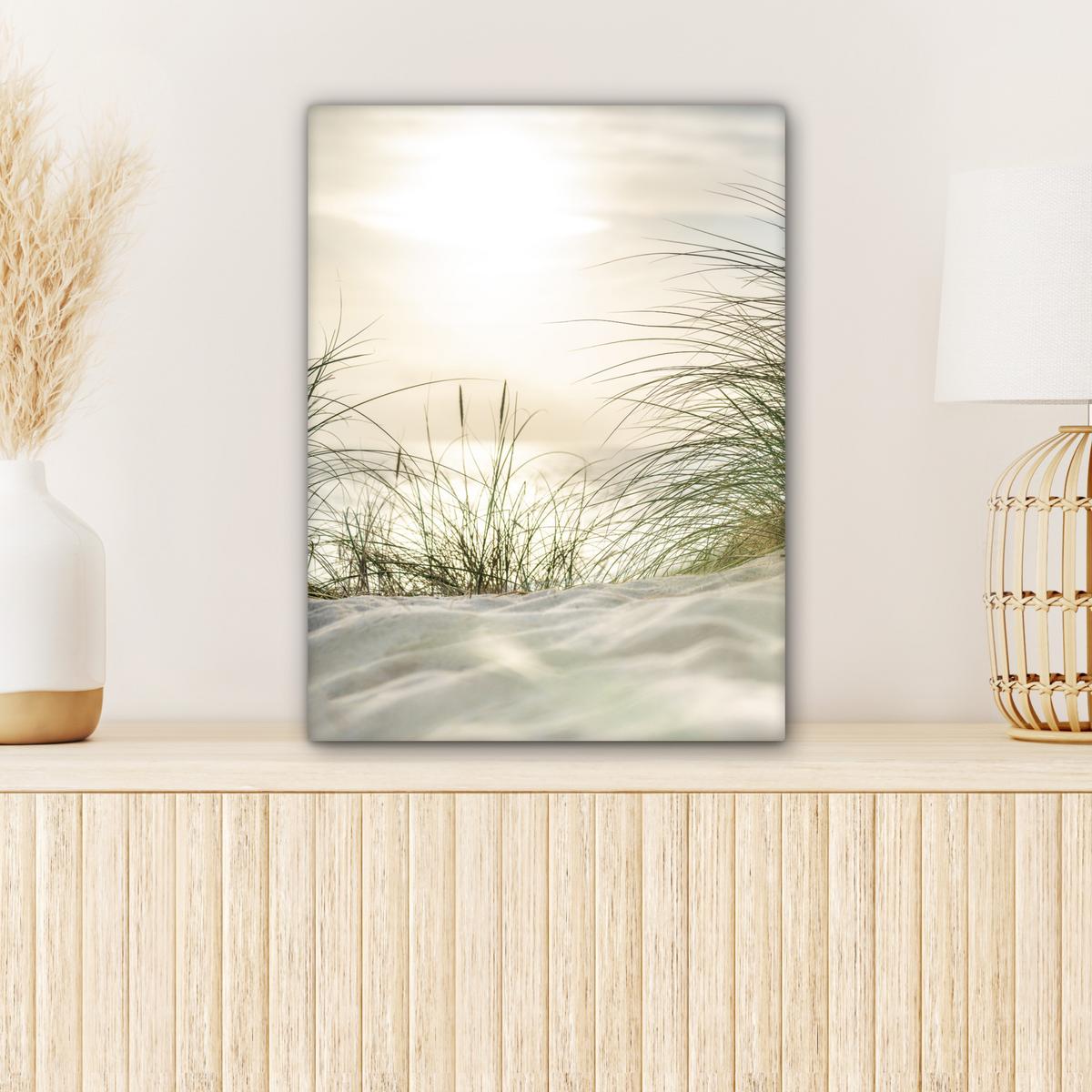 LEINWANDBILD Dünen mit Strandhafer in der Sonne des Nationalparks Schleswig-Holsteinisches Wattenmeer Room Decor 30x40 cm - Creme, Textil (30/40cm) - MuchoWow