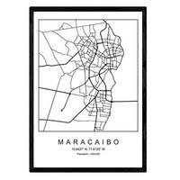POSTER Maracaibo Nordic-Stil A4 Schwarzer Rahmen - Schwarz, Papier (29.7/5/21cm) - Nacnic