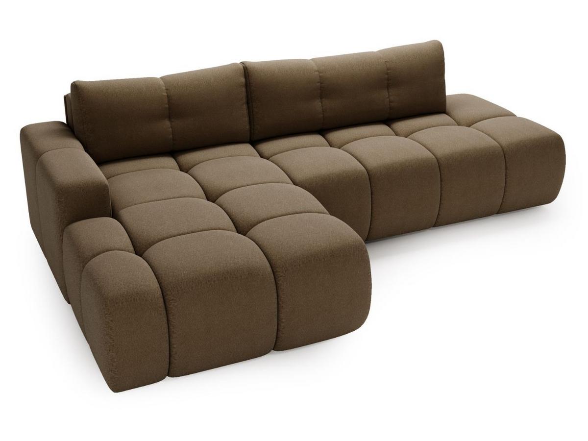 ECKSOFA Montero Bouclé-Stoff Braun Rechts - Braun, Holz/Textil (280/177cm) - Graingold