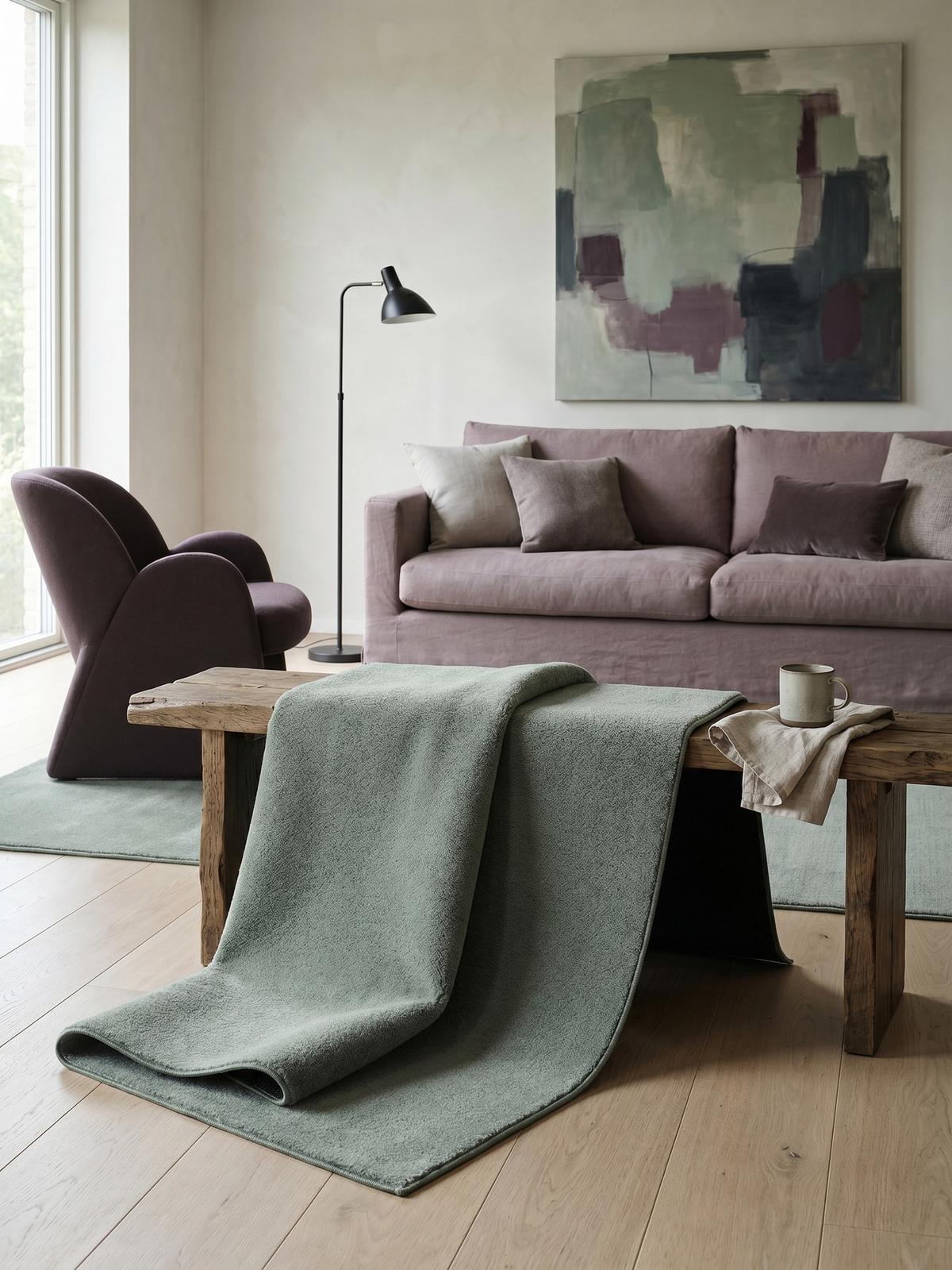KURZFLORTEPPICH Antirutsch Uni RUTOR Polyester Grün 160 x 220 cm - Grün, Textil (160/220cm) - KADIMA DESIGN