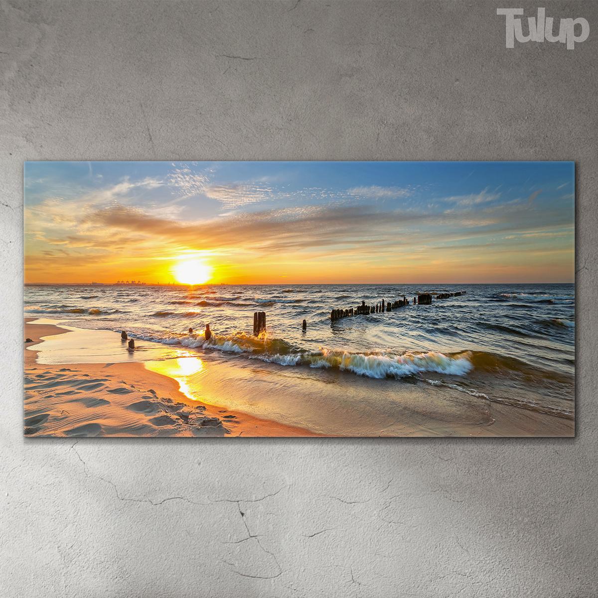 GLASBILD 100x50 cm Strand - Beige, Glas (100/50cm) - TULUP