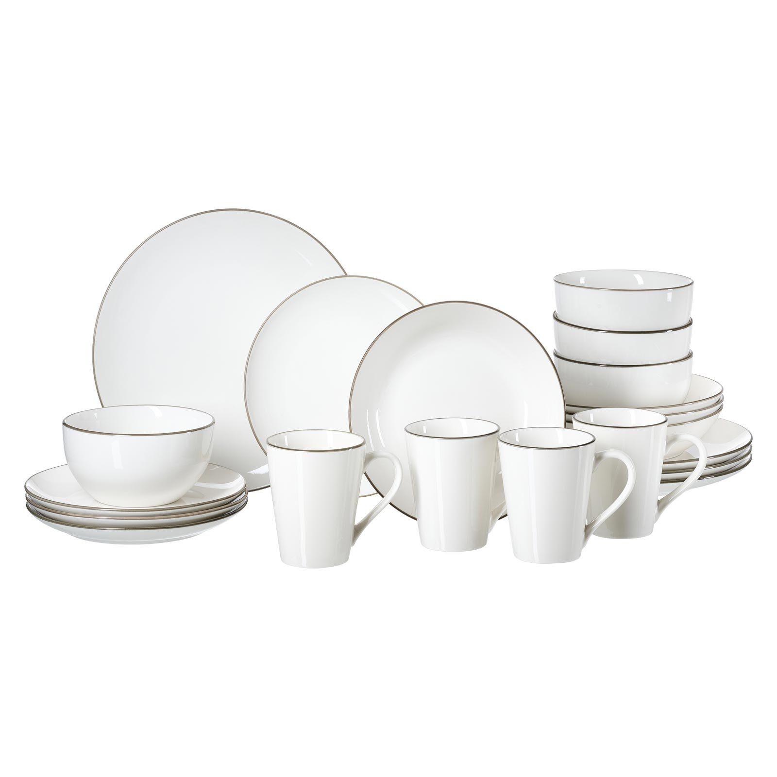KOMBI-SET Adela grau 20-tlg. - Grau, Keramik (2/2/2cm) - Ritzenhoff Breker