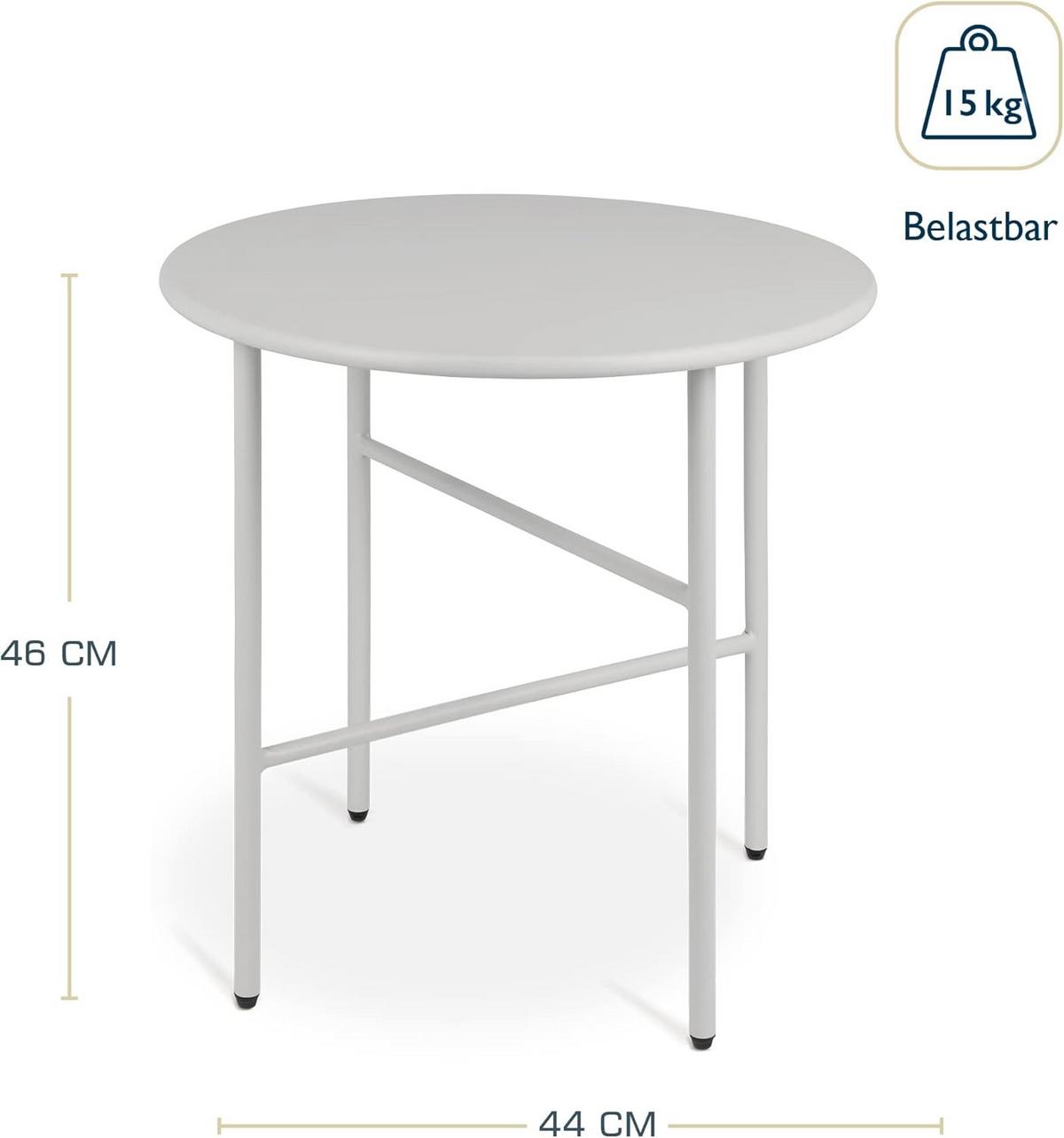 BEISTELLTISCH Finn 44/46 cm und 53/36 cm Hellgrau (2tlg) - Hellgrau, Metall (0.1/53/36cm) - BoMoe