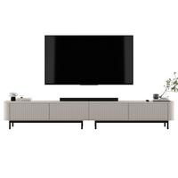 TV-LOWBOARD 2er-Set Aurora Kaschmir matt 280 cm mit Metallrahmen - Kaschmir/Schwarz, Holzwerkstoff/Metall (280/44/35cm) - Meble Lindner
