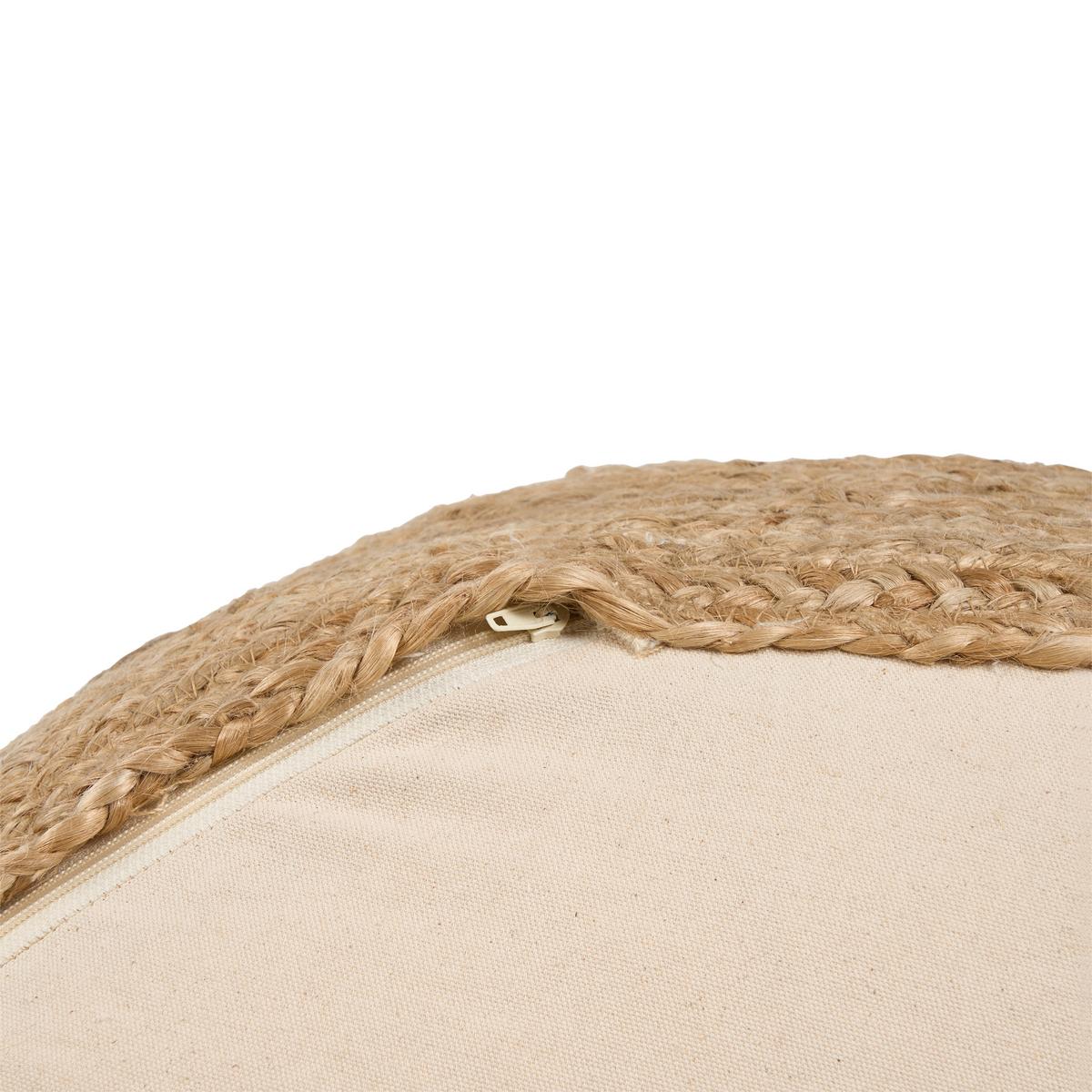 POUF Jute Beige Jutur - Beige/Naturfarben, Textil (70/30/70cm) - Beliani