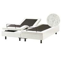 BETT verstellbar ohne Kopfteil Bouclé 160/200 cm Cremeweiß Duke - Creme, Textil (160/200cm) - Beliani