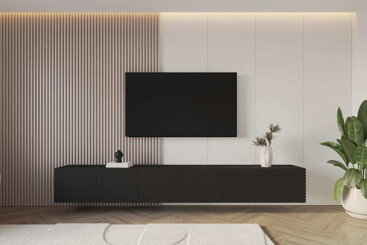 LOWBOARD ZENO-W 3x100x40x40 cm - Schwarz - Weiß, Holzwerkstoff (300/40/40cm) - ALTDECOR