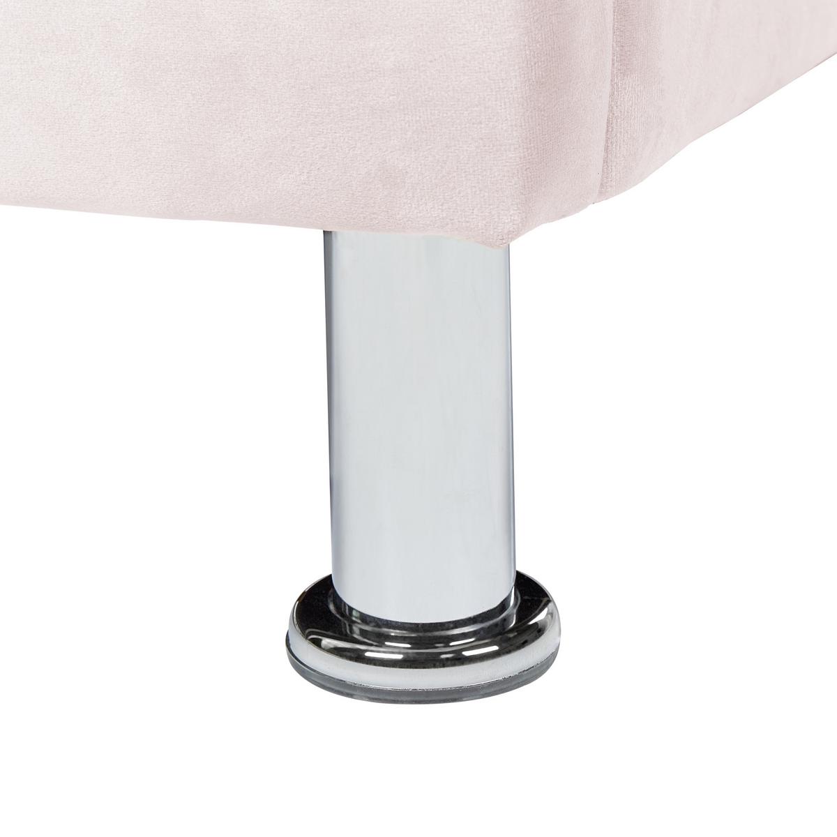 BETT 90/200cm Pastellrosa Metz - Pink, Textil (90/200cm) - Beliani