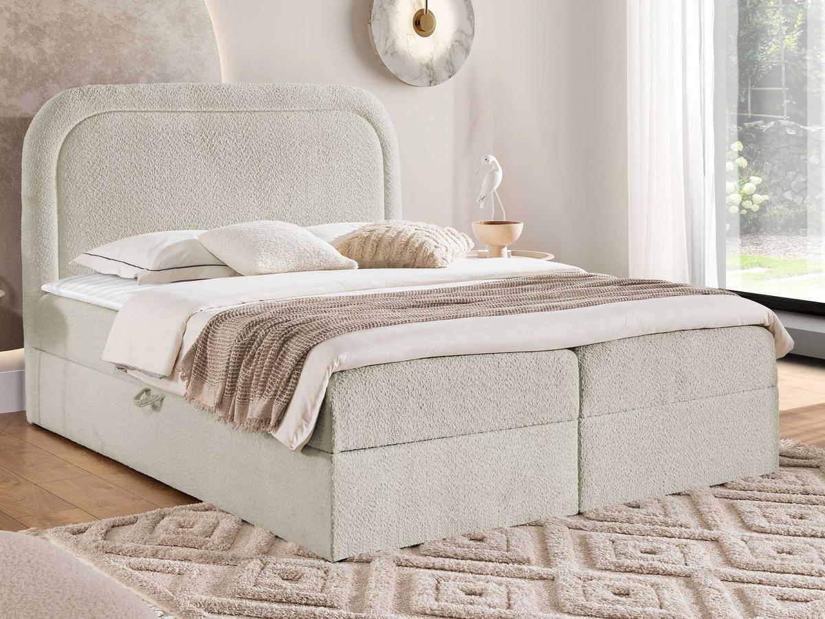 BOXBETT Bonito - H3 - Beige/Schwarz, Holz/Holzwerkstoff (180/200cm) - MIRJAN24