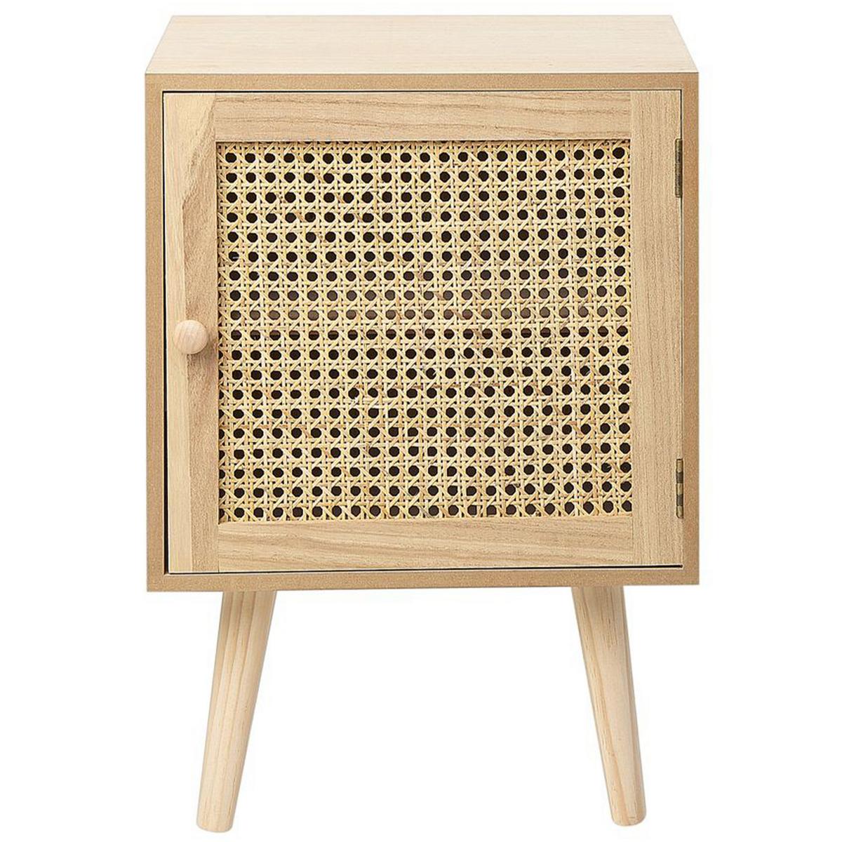 NACHTTISCH Rattan heller Holzfarbton 38/30 cm Almo - Hellbraun, Holzwerkstoff (38/56/30cm) - Beliani