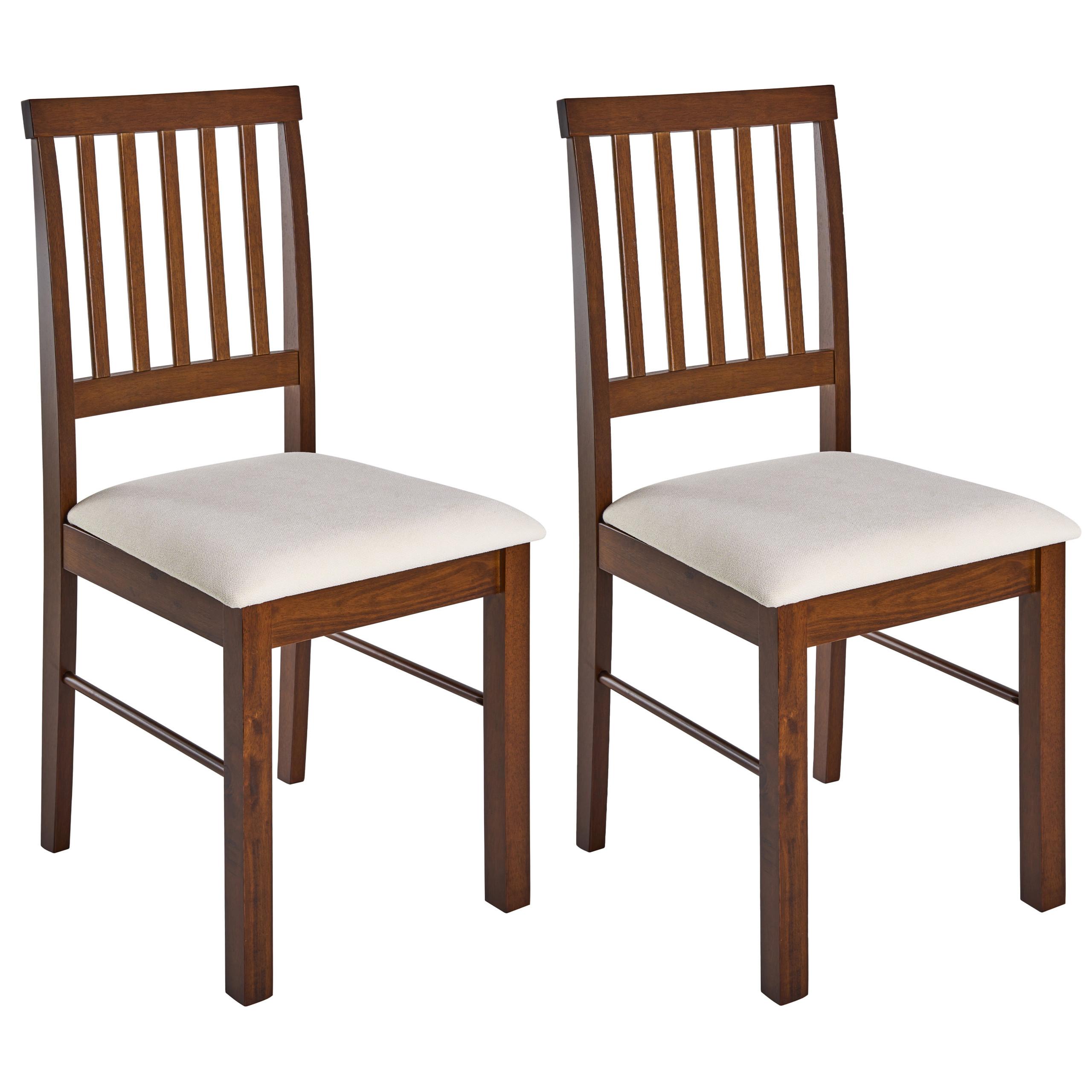 ESSZIMMERSTUHL 2er-Set Holz Dunkelbraun/Hellbeige Orono - Dunkelbraun, Holz (44/92/50cm) - Beliani
