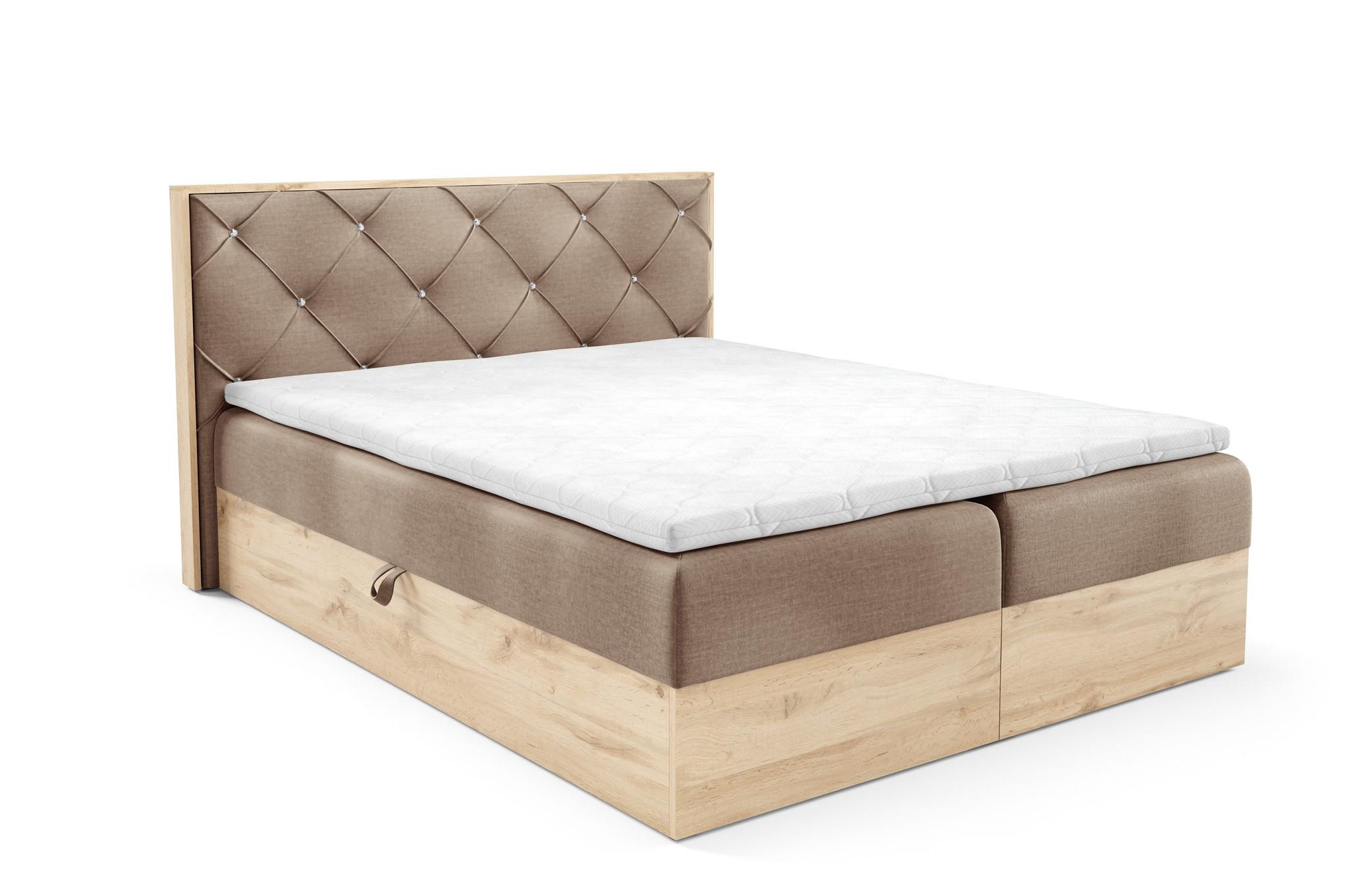 BOXBETT Helios - Beige, Holzwerkstoff/Textil (120/200cm) - Fun Möbel
