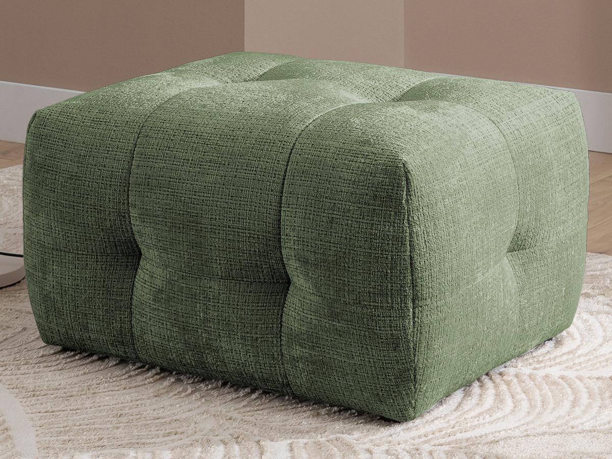 POLSTERHOCKER Kozy im Bumpy-Design aus weichem Grün Chenille-Stoff - Schwarz/Grün, Holz/Textil (87/46/68cm) - S-Style Möbel