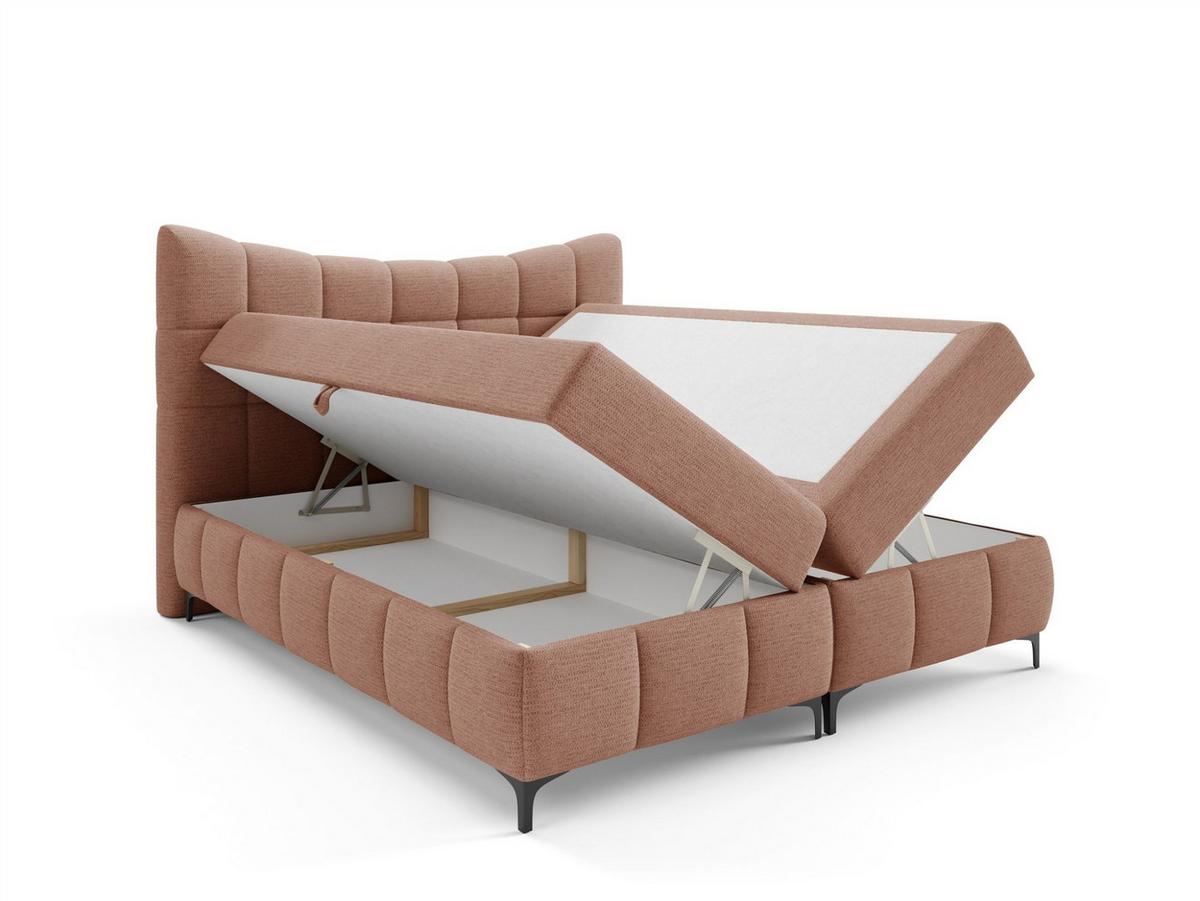 BOXBETT Charles Premi.. In Aragon - Rotbraun, Holzwerkstoff/Textil (140/200cm) - Fun Möbel