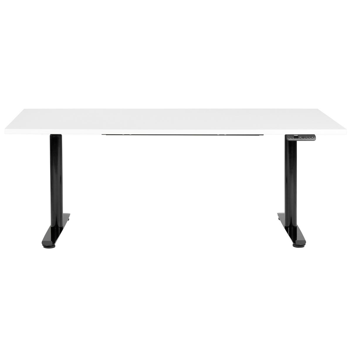 SCHREIBTISCH weißschwarz 180/80cm elektrisch höhenverstellbar Destin IV - Schwarz/Weiß, Holz (80/180/67cm) - Beliani