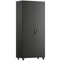 METALL-AUFBEWAHRUNGSSCHRANK Stahl Schwarz - Schwarz, Metall (40/180/80cm) - HOMCOM