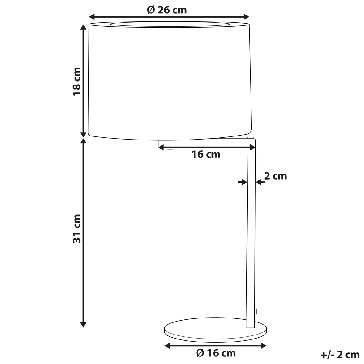 TISCHLAMPE Baldwin 26/26/49 cm - Schwarz, Metall (26/26/49cm) - Beliani