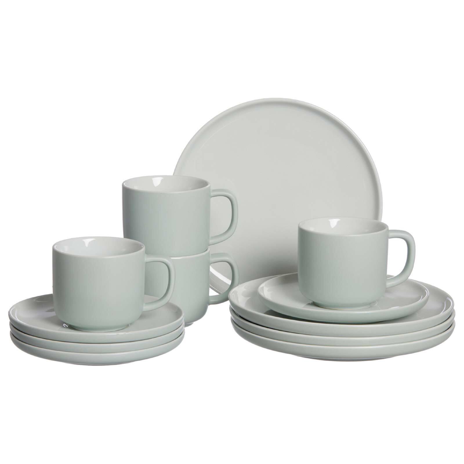KAFFEESERVICE Jasper mint 12-tlg. - Mintgrün, Keramik (2/2/2cm) - Ritzenhoff Breker