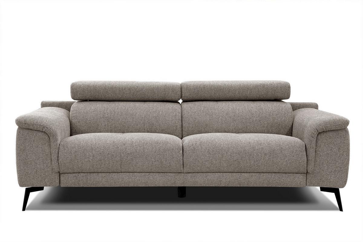 SOFA FIERO 3-Sitzer, taupe - Taupe/Schwarz, Holzwerkstoff/Textil (212/82/103cm) - Wozimo