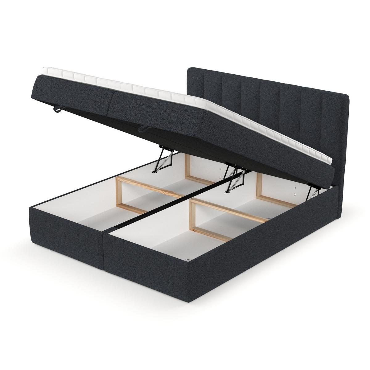 BOXBETT Lusso 140/200 cm Anthrazit im Riva Stoff - Anthrazit/Schwarz, Holz/Holzwerkstoff (140/200cm) - AltaBeds