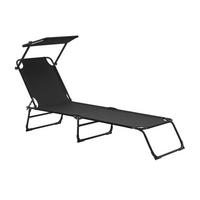 SONNENLIEGE Lomeda - Schwarz, Metall (187/27/53cm) - casa.pro