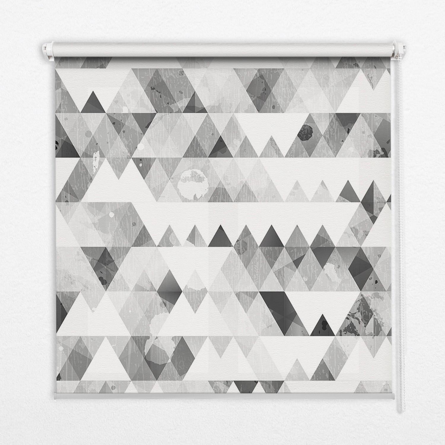 INNENROLLO - Fensterrollo - Rollo - 70x140 cm - Graues Dreiecksmuster - Grau, Kunststoff (70/140/0.5cm) - TULUP