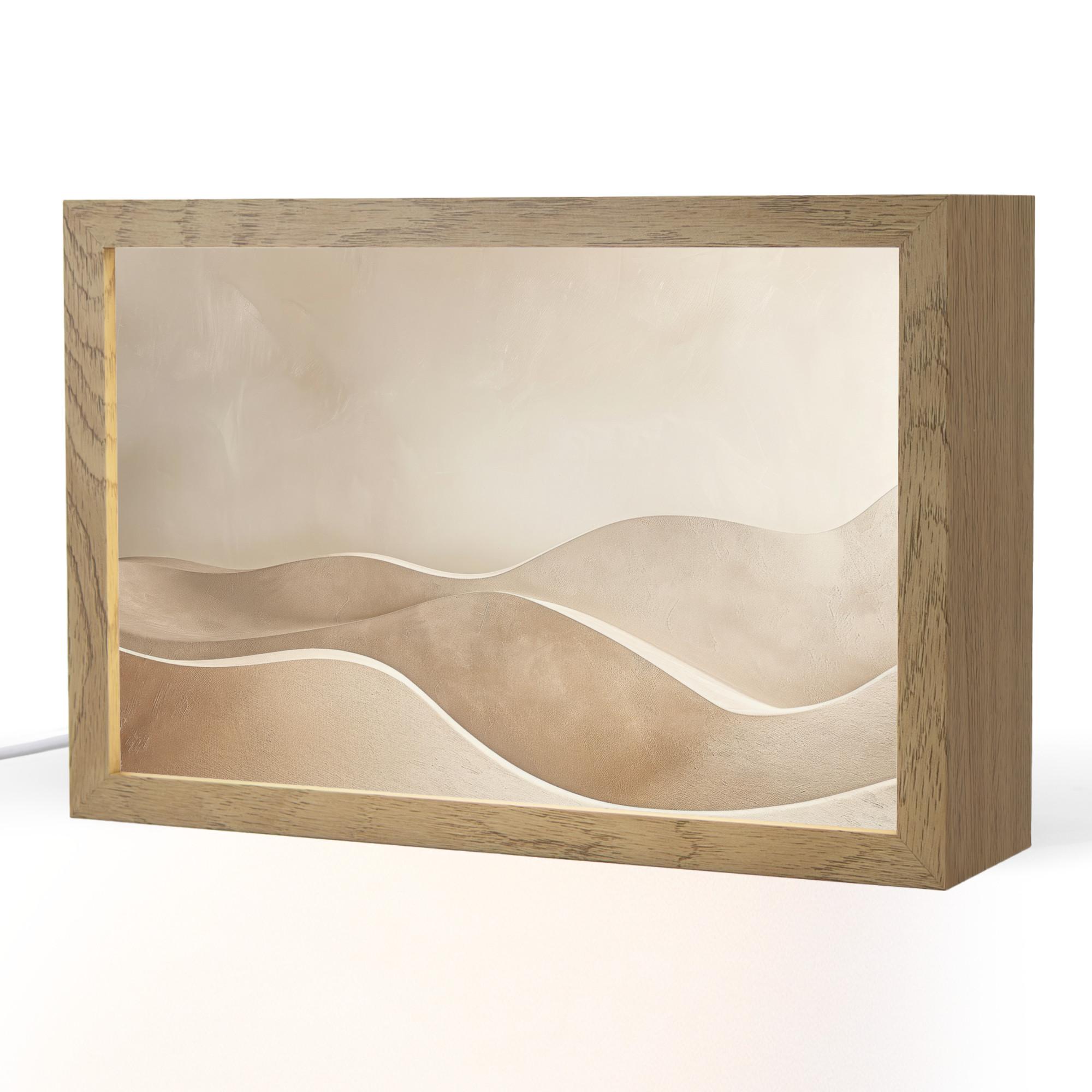 TISCHLEUCHTE Beige - Natur - Abstrakt - Modern 30x20 cm - Champagner, Holzwerkstoff (8/30/20cm) - OnlyWow