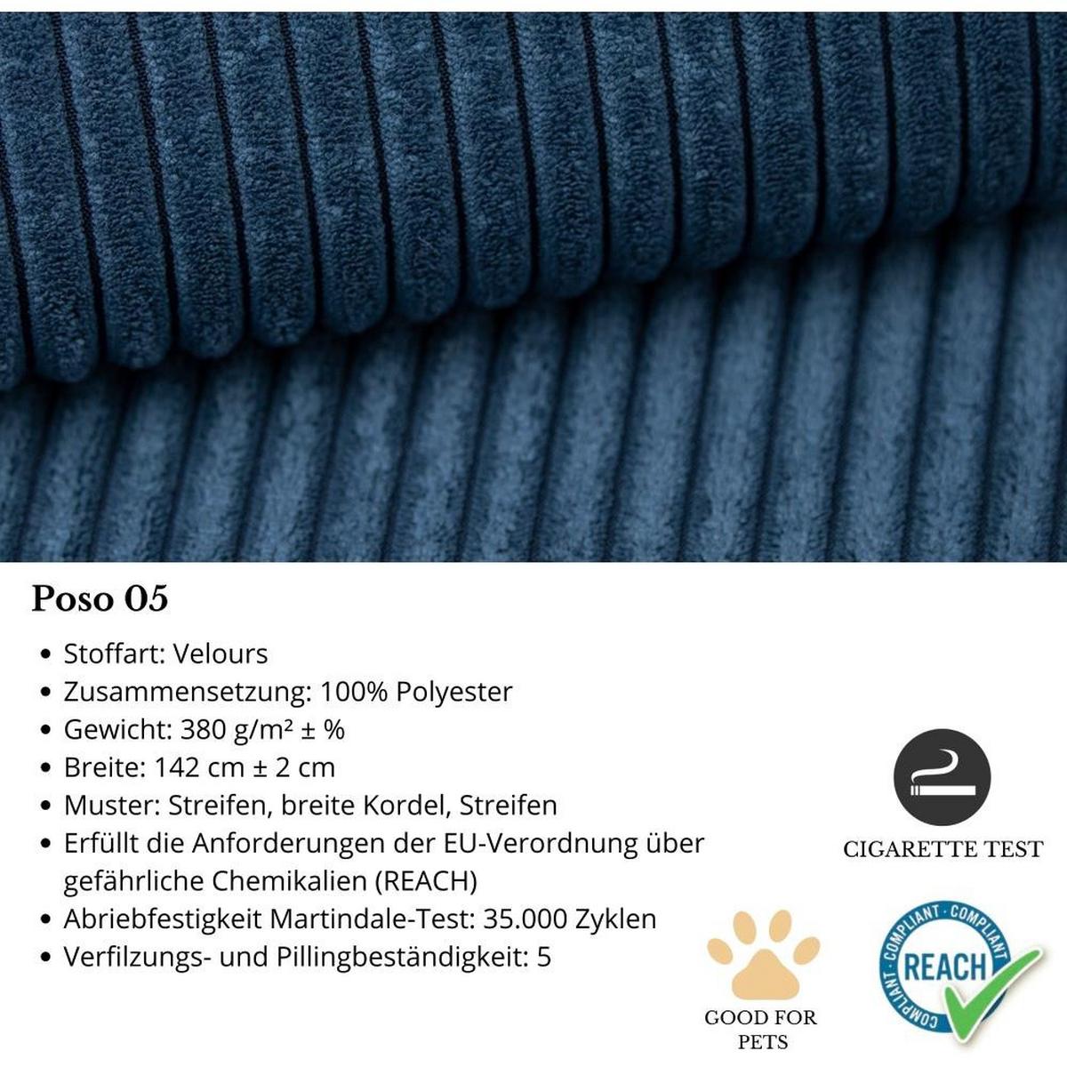 WOHNLANDSCHAFT Hektor U mit Schlaffunktion dunkelblau - Schwarz/Dunkelblau, Kunststoff/Textil (318/94/152cm) - Beautysofa