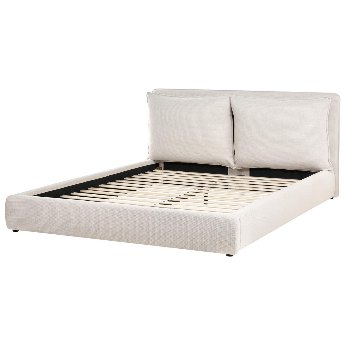 BETT mit Lattenrost 180/200 cm Stoff Beige Bajonna - Beige, Textil (180/200cm) - Beliani