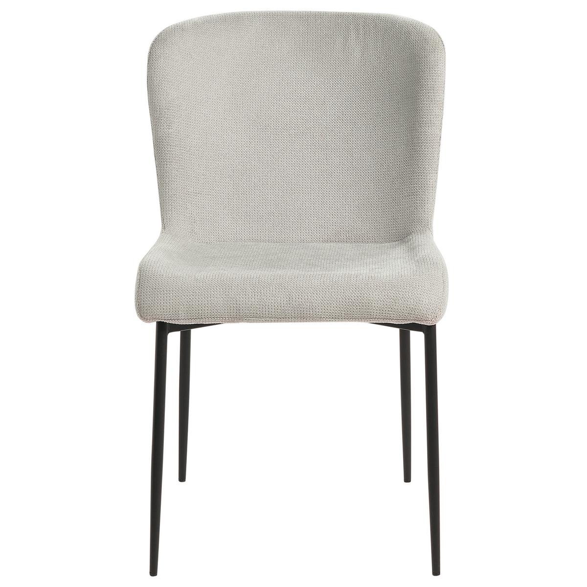 ESSZIMMERSTUHL 2er-Set Polsterbezug Grau Ada - Grau, Textil/Metall (49/82/48cm) - Beliani