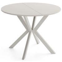 ESSTISCH Valio rund oval ausziehbar verlängerbar mit Metallbeinen in Kaschmir Grau, Kaschmir 100-140/100/76 cm - Kaschmir/Beige, Holzwerkstoff/Metall (100/140/76cm) - WFL GROUP
