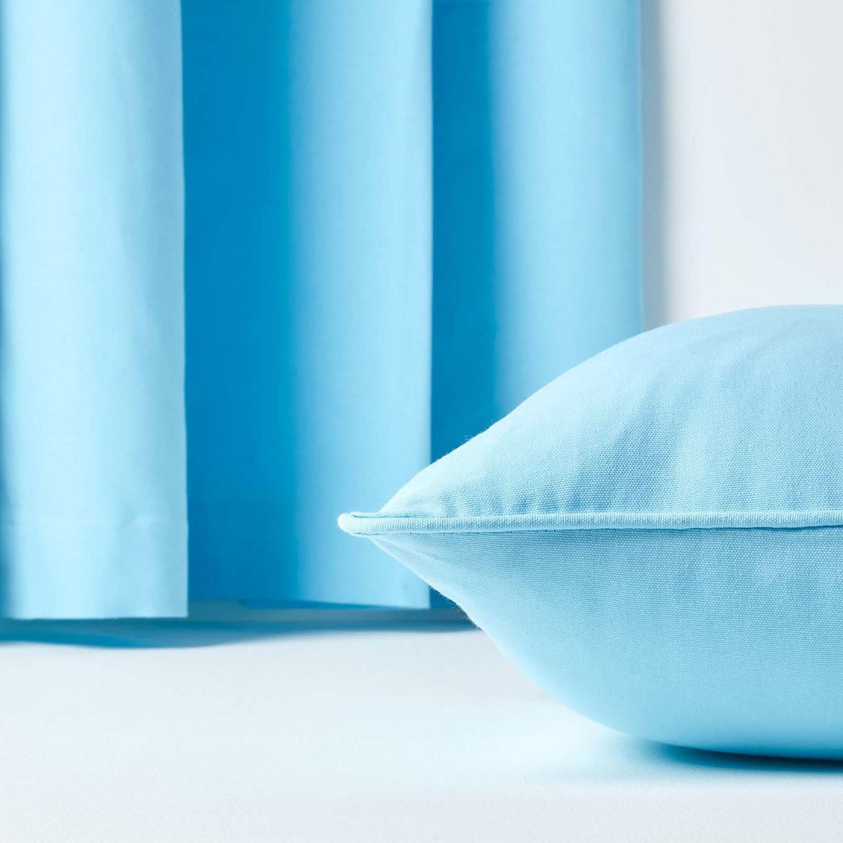 KISSENHÜLLE hellblau 45/45 cm, 100% Baumwolle - Hellblau, Textil (45/45cm) - Homescapes