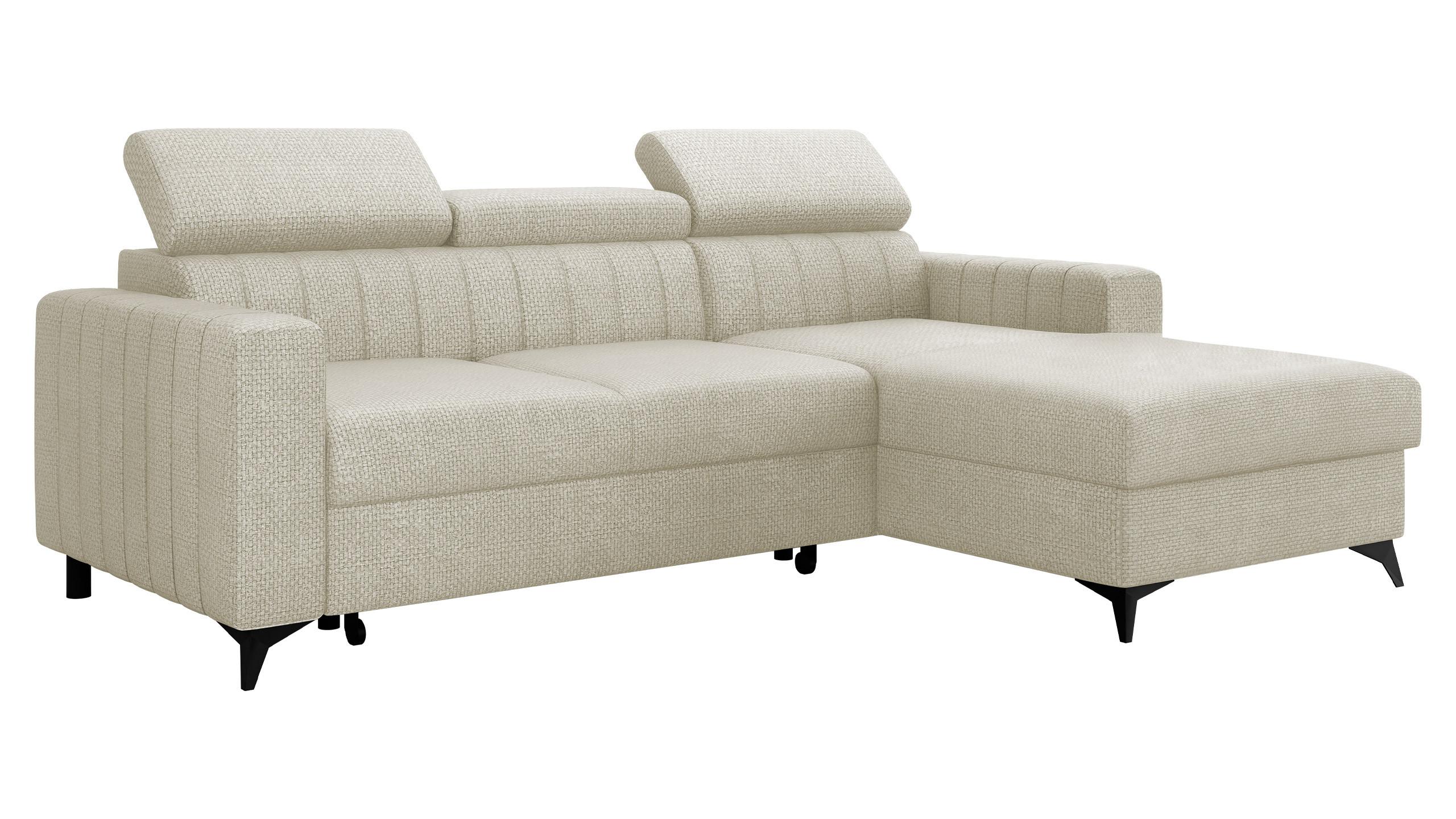 ECKSOFA Milano, Seite: Rechts 2R+LC - Schwarz/Mokka, Holz/Textil (236/172cm) - MIRJAN24