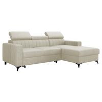 ECKSOFA Milano, Seite: Rechts 2R+LC - Schwarz/Mokka, Holz/Textil (236/172cm) - MIRJAN24