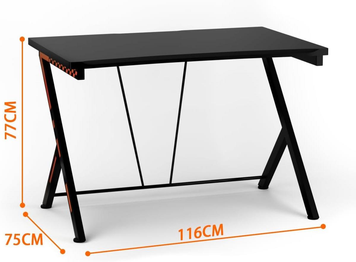 COMPUTERTISCH Schwarz - Schwarz, Holzwerkstoff (75/116/77cm) - COSTWAY