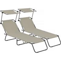 SONNENLIEGE lazy Taupe - Taupe, Metall (54/73/180cm) - Habitat Garten
