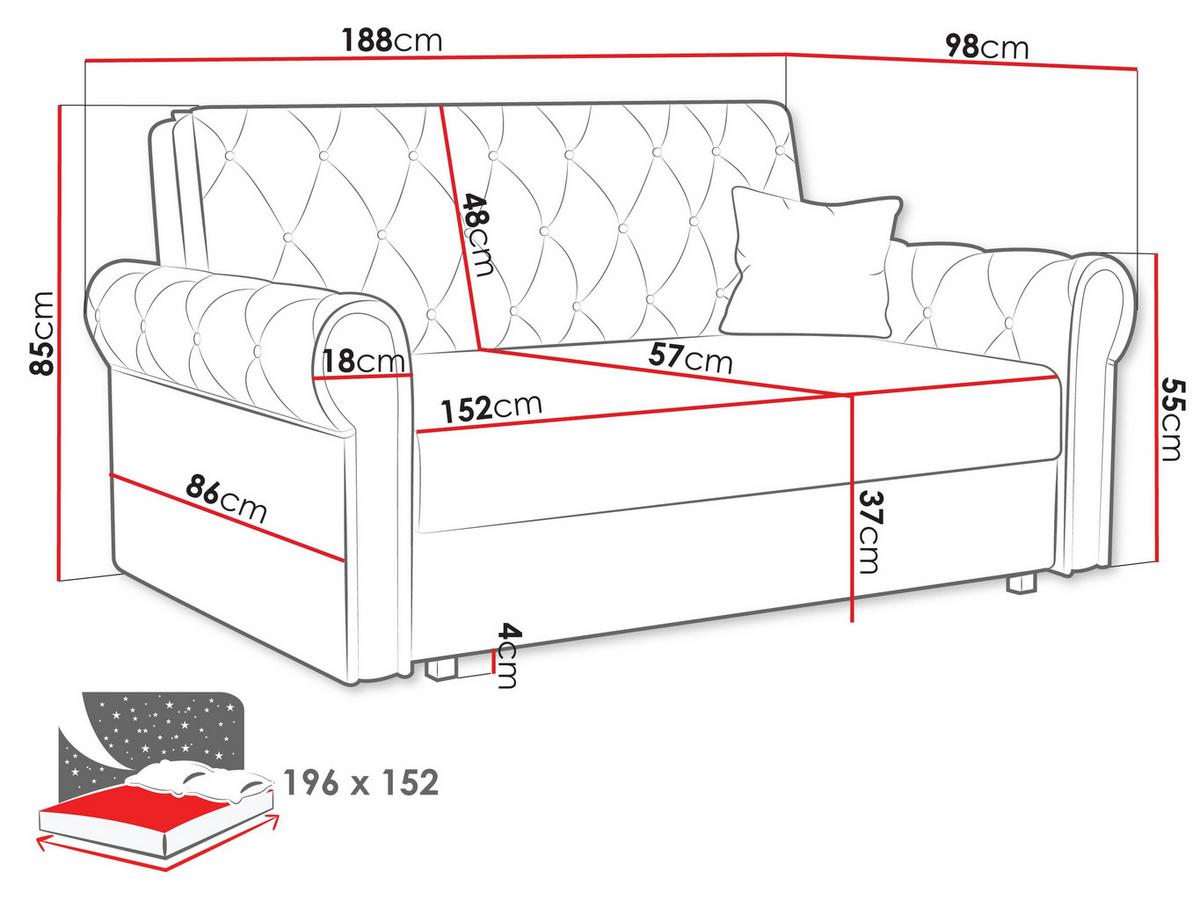 SCHLAFSOFA Viva Roma IV - Graphitfarben/Schwarz, Holz/Textil (188/85/98cm) - MIRJAN24