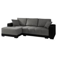 ECKSOFA Dallas, Seite: Links - Schwarz/Grau, Holz/Textil (240/140cm) - MIRJAN24